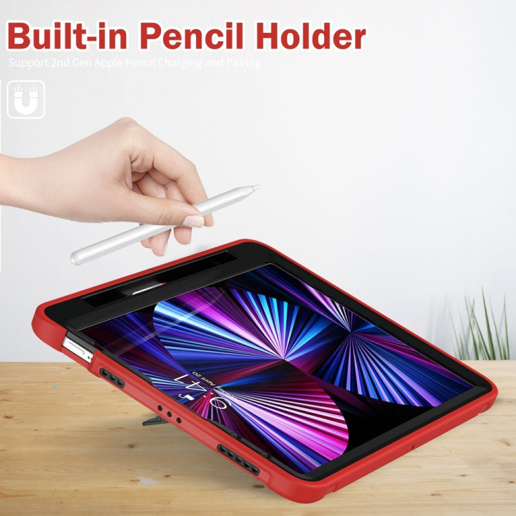 For iPad Pro 11 2024 Spider Wheel Silicone Hybrid PC Tablet Case(Red)