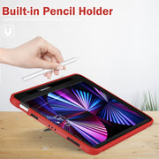 For iPad Pro 11 2024 Spider Wheel Silicone Hybrid PC Tablet Case(Red)