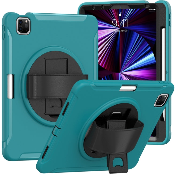For iPad Pro 11 2024 Spider Wheel Silicone Hybrid PC Tablet Case(Blue)
