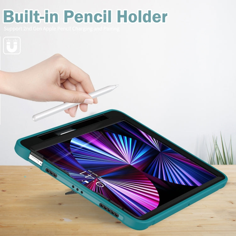 For iPad Pro 11 2024 Spider Wheel Silicone Hybrid PC Tablet Case(Blue)
