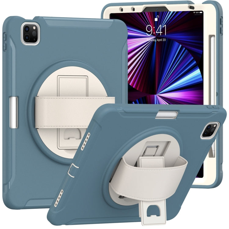 For iPad Pro 11 2024 Spider Wheel Silicone Hybrid PC Tablet Case(Cornflower Blue)