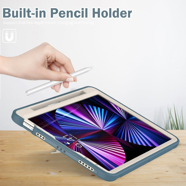 For iPad Pro 11 2024 Spider Wheel Silicone Hybrid PC Tablet Case(Cornflower Blue)