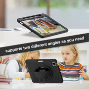 For iPad Air 11 2024 Spider Wheel Silicone Hybrid PC Tablet Case(Black)