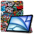 For iPad Air 13 2024 Custer Painted 3-Fold Holder Smart Leather Tablet Case(Graffiti) - iPad Air 13 2024 Cases by PMC TechLife | Online Shopping South Africa | PMC TechLife | Buy Now Pay Later Mobicred