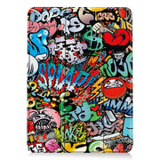 For iPad Air 13 2024 Custer Painted 3-Fold Holder Smart Leather Tablet Case(Graffiti)