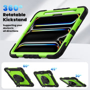 For iPad Pro 11 2024 Silicone Hybrid PC Tablet Protective Case(Yellow Green+Black)