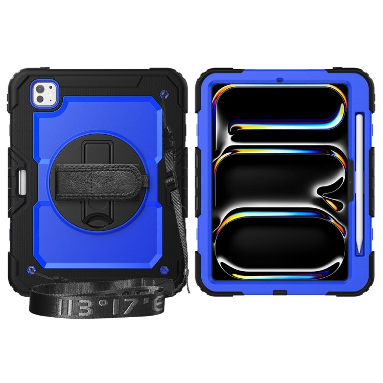 For iPad Pro 11 2024 Silicone Hybrid PC Tablet Protective Case(Dark Blue+Black)