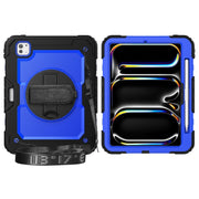 For iPad Pro 11 2024 Silicone Hybrid PC Tablet Protective Case(Dark Blue+Black)