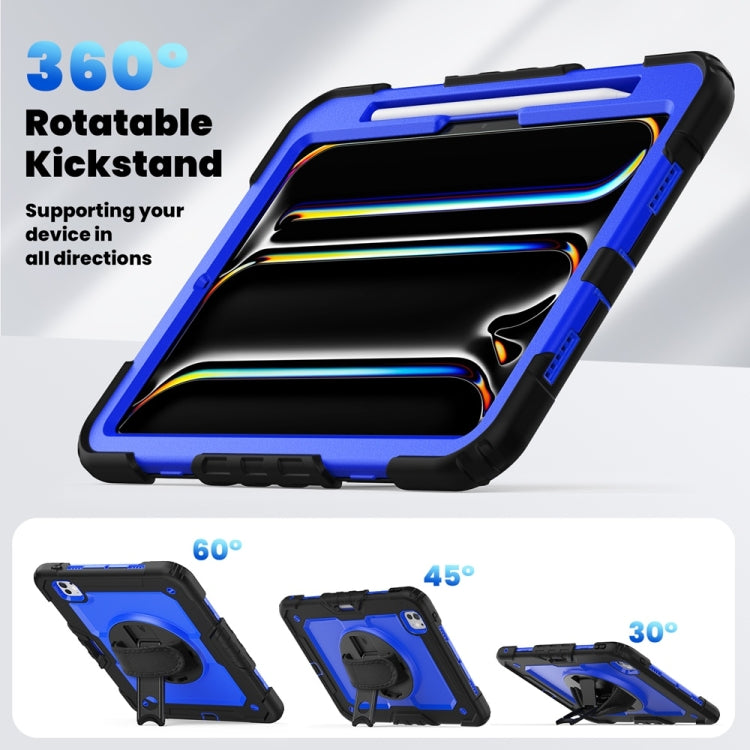 For iPad Pro 11 2024 Silicone Hybrid PC Tablet Protective Case(Dark Blue+Black)