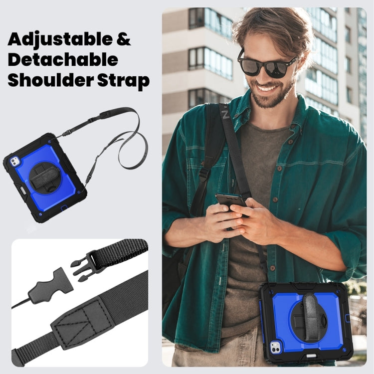 For iPad Pro 11 2024 Silicone Hybrid PC Tablet Protective Case(Dark Blue+Black)