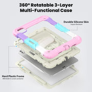 For iPad Pro 11 2024 Silicone Hybrid PC Tablet Protective Case(Rainbow Pink)