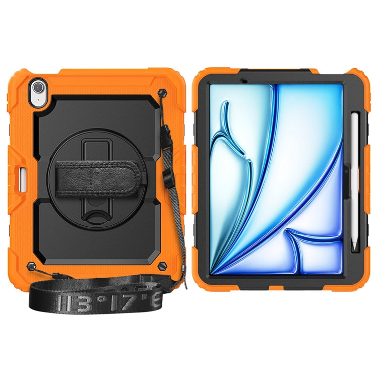 For iPad Air 11 2024 / Air 11 2025 Silicone Hybrid PC Tablet Protective Case(Orange+Black)