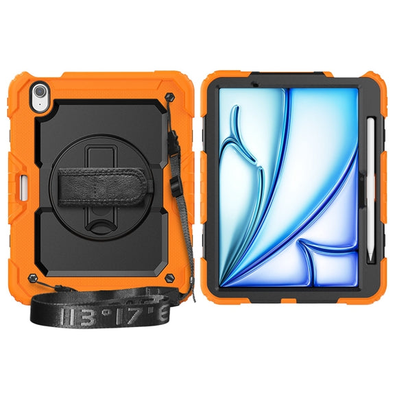 For iPad Air 11 2024 / Air 11 2025 Silicone Hybrid PC Tablet Protective Case(Orange+Black)