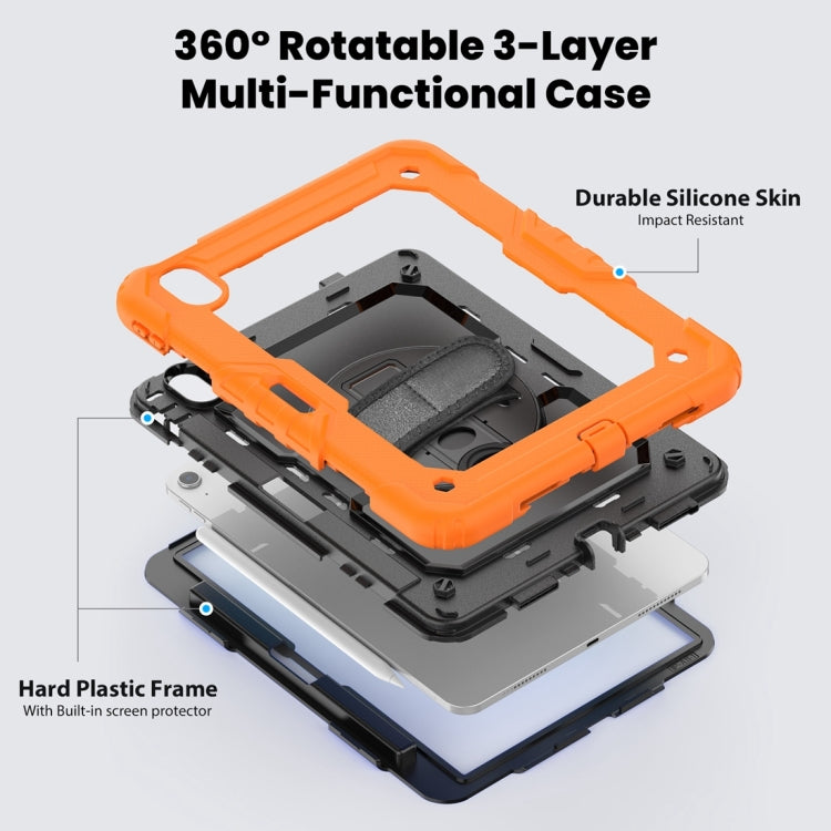 For iPad Air 11 2024 / Air 11 2025 Silicone Hybrid PC Tablet Protective Case(Orange+Black)