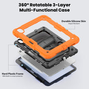For iPad Air 11 2024 / Air 11 2025 Silicone Hybrid PC Tablet Protective Case(Orange+Black)
