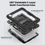 For iPad Air 11 2024 / Air 11 2025 Silicone Hybrid PC Tablet Protective Case(Black)