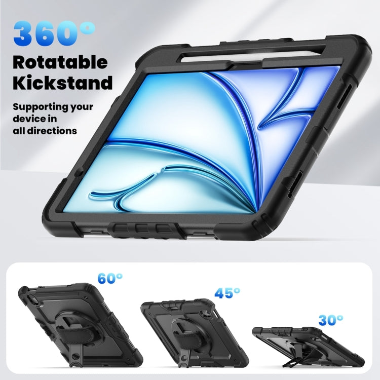 For iPad Air 11 2024 / Air 11 2025 Silicone Hybrid PC Tablet Protective Case(Black)