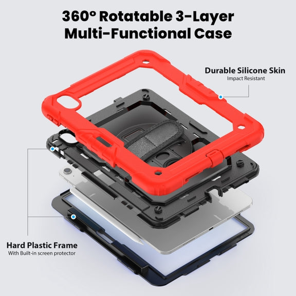 For iPad Air 11 2024 / Air 11 2025 Silicone Hybrid PC Tablet Protective Case(Red+Black)