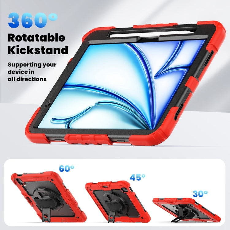 For iPad Air 11 2024 / Air 11 2025 Silicone Hybrid PC Tablet Protective Case(Red+Black)