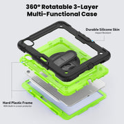 For iPad Air 11 2024 Silicone + PC Tablet Protective Case(Yellow Green+Black)