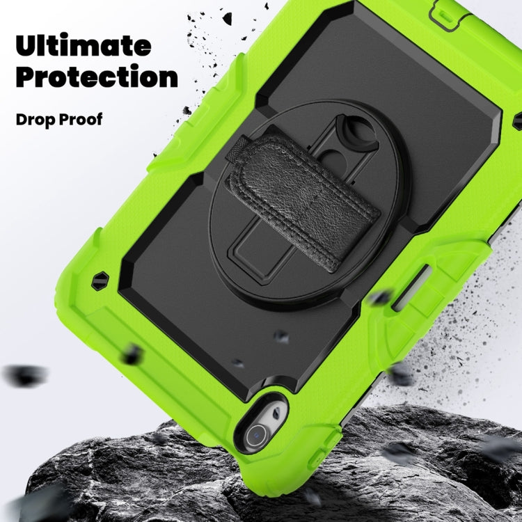 For iPad Air 11 2024 / Air 11 2025 Silicone Hybrid PC Tablet Protective Case(Black+Yellow Green)