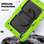For iPad Air 11 2024 / Air 11 2025 Silicone Hybrid PC Tablet Protective Case(Black+Yellow Green)