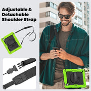 For iPad Air 11 2024 / Air 11 2025 Silicone Hybrid PC Tablet Protective Case(Black+Yellow Green)