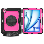 For iPad Air 11 2024 Silicone + PC Tablet Protective Case(Rose Red+Black)
