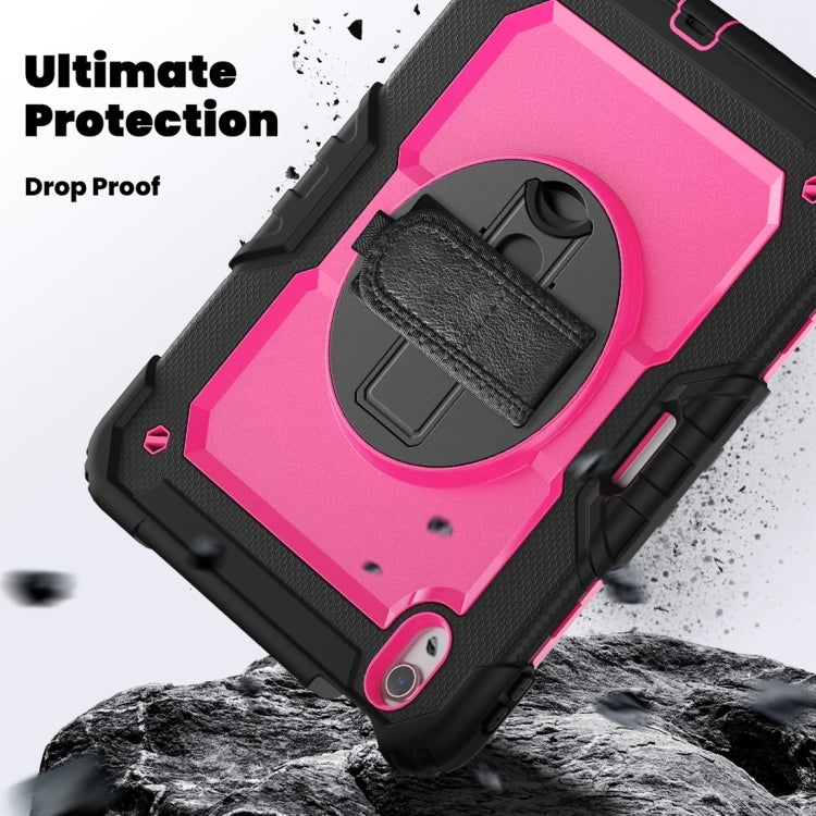 For iPad Air 11 2024 Silicone + PC Tablet Protective Case(Rose Red+Black)