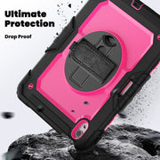 For iPad Air 11 2024 Silicone + PC Tablet Protective Case(Rose Red+Black)