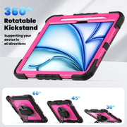 For iPad Air 11 2024 Silicone + PC Tablet Protective Case(Rose Red+Black)