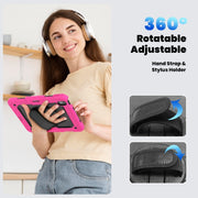 For iPad Air 11 2024 Silicone + PC Tablet Protective Case(Black+Rose Red)