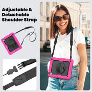 For iPad Air 11 2024 Silicone + PC Tablet Protective Case(Black+Rose Red)