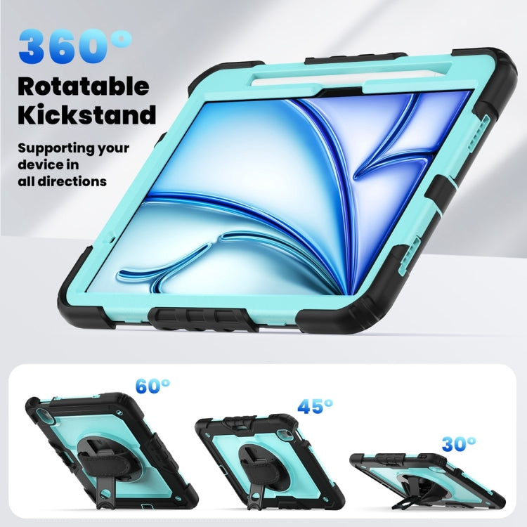 For iPad Air 11 2024 Silicone + PC Tablet Protective Case(Light Blue+Black)