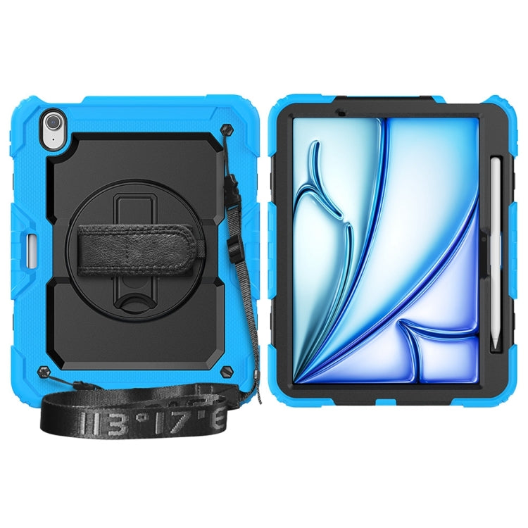 For iPad Air 11 2024 / Air 11 2025 Silicone Hybrid PC Tablet Protective Case(Black+Light Blue)
