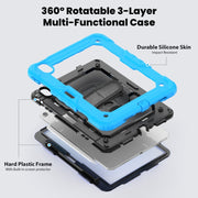 For iPad Air 11 2024 / Air 11 2025 Silicone Hybrid PC Tablet Protective Case(Black+Light Blue)
