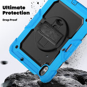 For iPad Air 11 2024 / Air 11 2025 Silicone Hybrid PC Tablet Protective Case(Black+Light Blue)