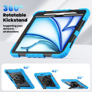 For iPad Air 11 2024 / Air 11 2025 Silicone Hybrid PC Tablet Protective Case(Black+Light Blue)