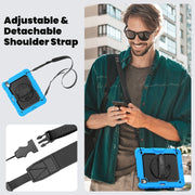 For iPad Air 11 2024 / Air 11 2025 Silicone Hybrid PC Tablet Protective Case(Black+Light Blue)