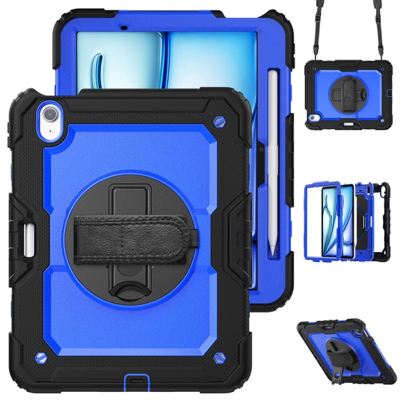 For iPad Air 11 2024 / Air 11 2025 Silicone Hybrid PC Tablet Protective Case(Dark Blue+Black)