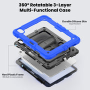 For iPad Air 11 2024 / Air 11 2025 Silicone Hybrid PC Tablet Protective Case(Black+Dark Blue)