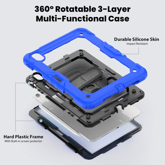For iPad Air 11 2024 / Air 11 2025 Silicone Hybrid PC Tablet Protective Case(Black+Dark Blue)