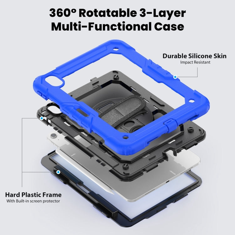 For iPad Air 11 2024 / Air 11 2025 Silicone Hybrid PC Tablet Protective Case(Black+Dark Blue)