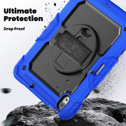 For iPad Air 11 2024 / Air 11 2025 Silicone Hybrid PC Tablet Protective Case(Black+Dark Blue)