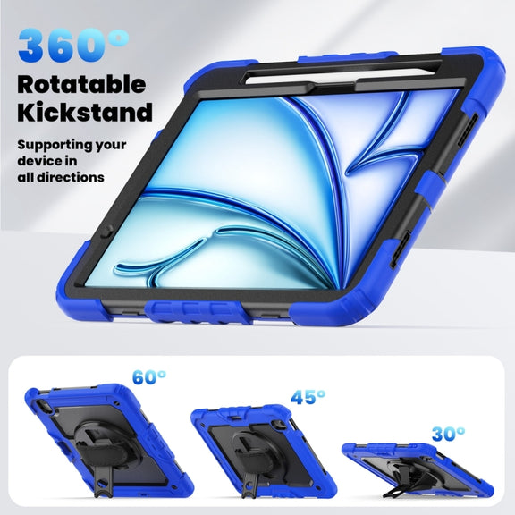 For iPad Air 11 2024 / Air 11 2025 Silicone Hybrid PC Tablet Protective Case(Black+Dark Blue)