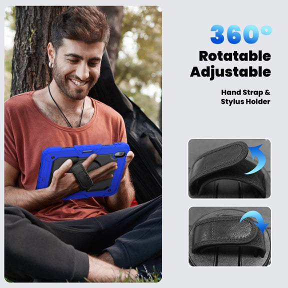 For iPad Air 11 2024 / Air 11 2025 Silicone Hybrid PC Tablet Protective Case(Black+Dark Blue)