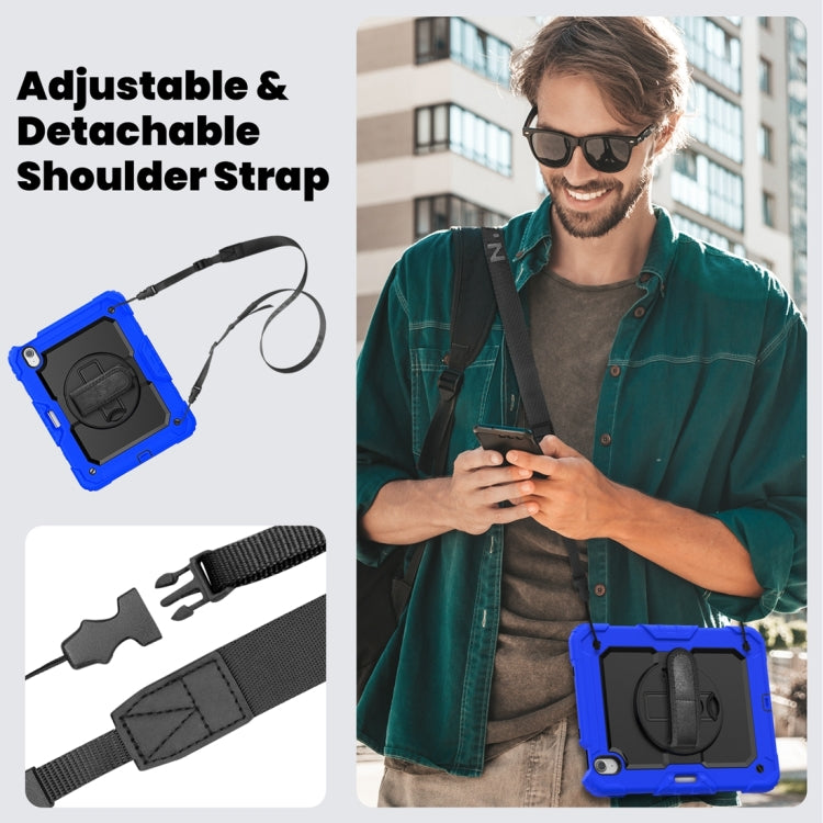 For iPad Air 11 2024 / Air 11 2025 Silicone Hybrid PC Tablet Protective Case(Black+Dark Blue)