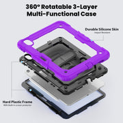 For iPad Air 11 2024 / Air 11 2025 Silicone Hybrid PC Tablet Protective Case(Purple+Black)