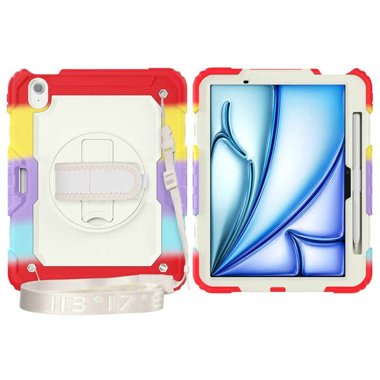 For iPad Air 11 2024 Silicone + PC Tablet Protective Case(Rainbow Red)