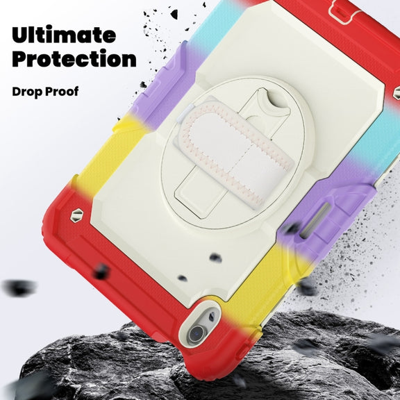 For iPad Air 11 2024 Silicone + PC Tablet Protective Case(Rainbow Red)